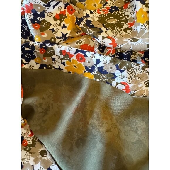 QMack Yellow Floral Print V Neck Elastic Waist Blouson Mini Dress‎ Size XS - Picture 10 of 12